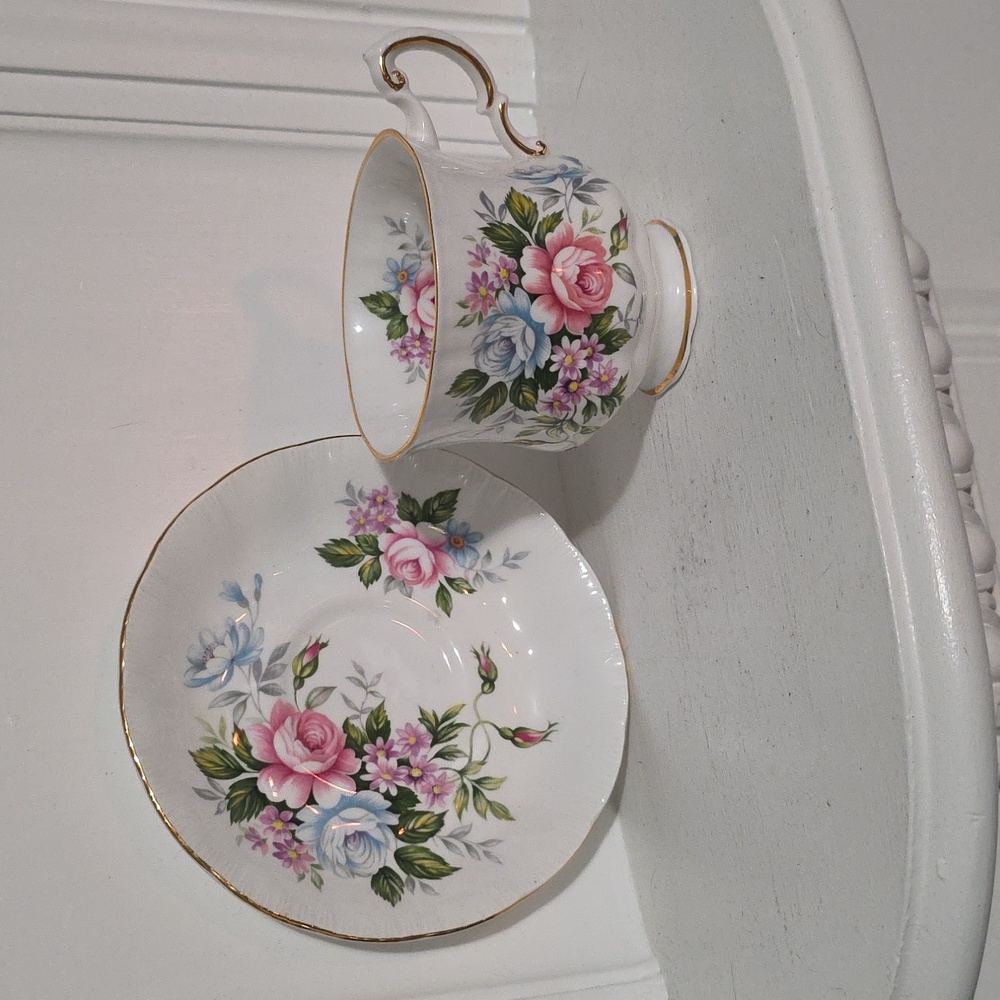 Vintage Paragon Fine Bone China Flower Festival Teacup and Saucer